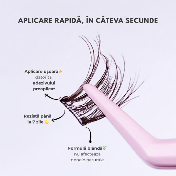gene smocuri instant lashes gene false autoadezive maro 3d volume efect fir cu fir