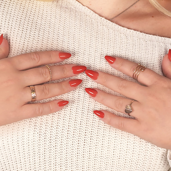kit unghii press on cu gel roșii Instant Nails