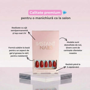 kit unghii press on cu gel roșii Instant Nails