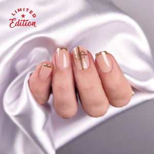 unghii false unghii press on instant nails unghii gel craciun model unghii auriu si nude unghii perfecte pentru craciun de la instant nails 