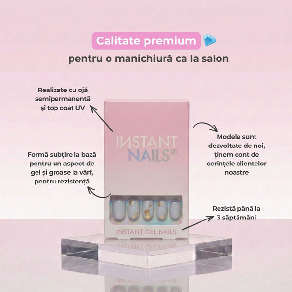 Unghii press-on soft gel Instant Nails Unghii false Unghii simple elegante Unghii autoadezive 